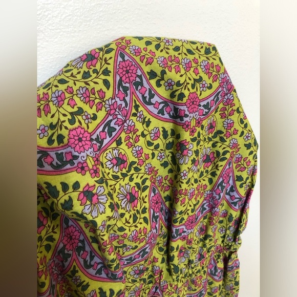 “EUC” Peek Kids Girls L (8Y) Olive Green/Pink Floral 3/4 Sleeves Tunic Dress/Top - Picture 8 of 8